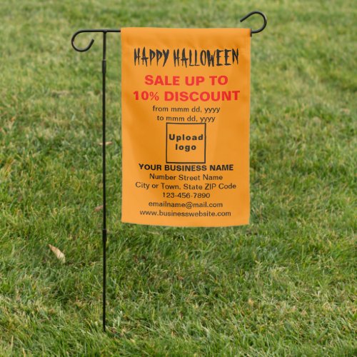 Halloween Sale on Single_Sided Print Orange Color Garden Flag