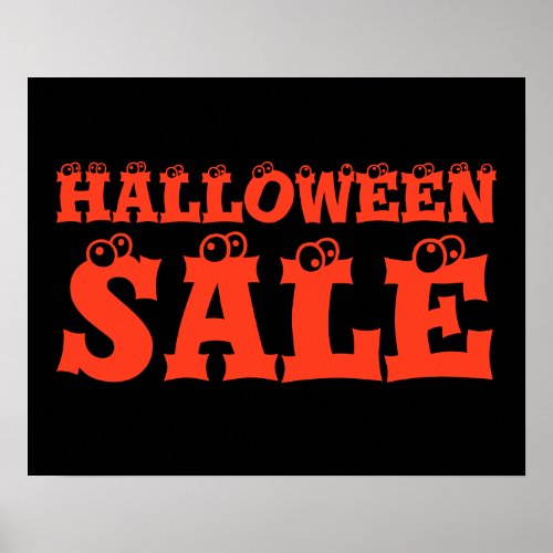 Halloween Sale Sign Halloween Sale Poster Retail Poster