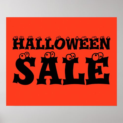 Halloween Sale Sign Retail Store Promotion Store Poster