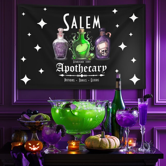 Halloween Salem Apothecary Potions Tonics Elixirs Banner (Creator Uploaded)