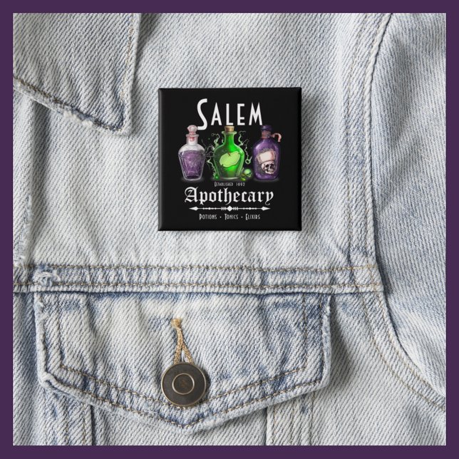 Halloween Salem Apothecary Potions Tonics Elixirs Button (Creator Uploaded)