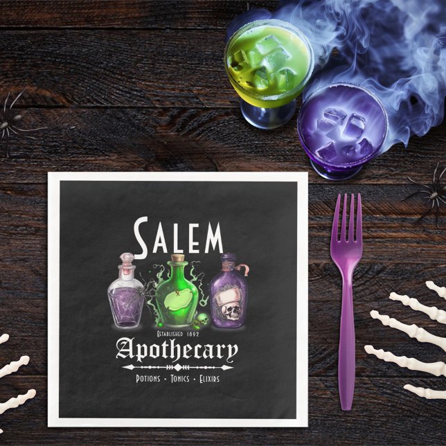 Halloween Salem Apothecary Potions Tonics Elixirs Paper Dinner Napkins (Creator Uploaded)