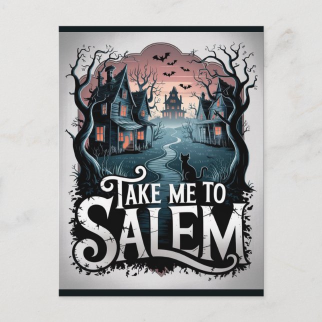 Halloween Salem Massachusetts Witch Lover Spooky Postcard (Front)