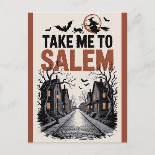 Halloween Salem Massachusetts Witch Lover Spooky Postcard