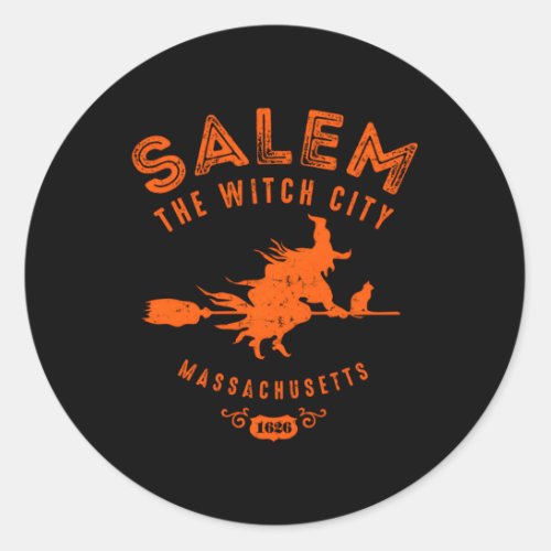 Halloween Salem The Witch City Classic Round Sticker