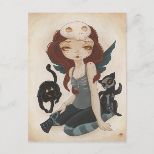 Halloween Samhain goth fairy shirt Tricks and Trea Postcard