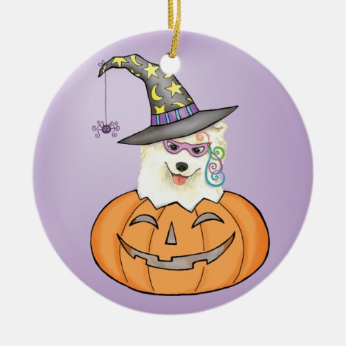 Halloween Samoyed Ceramic Ornament