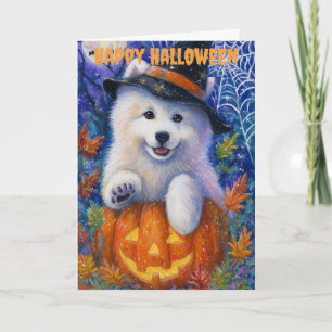 Halloween Samoyed Dog Holiday Card