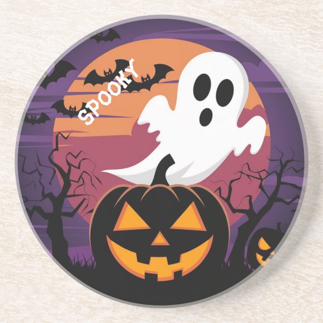Halloween Sandstone Coaster. Coaster (Front)