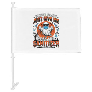 Halloween Sanitizer Funny Ghost Mask Candy_1 Car Flag