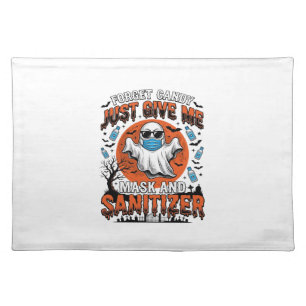 Halloween Sanitizer Funny Ghost Mask Candy_1 Cloth Placemat