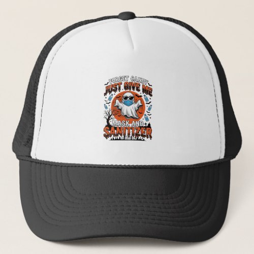 Halloween Sanitizer Funny Ghost Mask Candy_1 Trucker Hat
