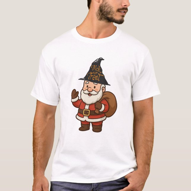 HALLOWEEN  SANTA CLAUS TRICK OR TREAT T-Shirt (Front)