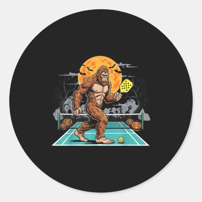 Halloween Sasquatch Ckleball Bigfoot Soky Moon  Classic Round Sticker (Front)