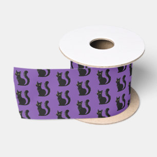 Halloween Satin Ribbon-Black Cat Ribbon