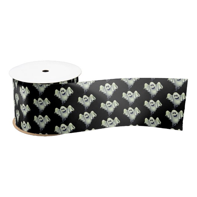 Halloween Satin Ribbon-Ghosts Ribbon (Spool)