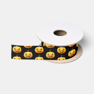 Halloween Satin Ribbon-Scary Pumpkin Ribbon