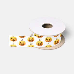 Halloween Satin Ribbon-Scary Pumpkin Ribbon