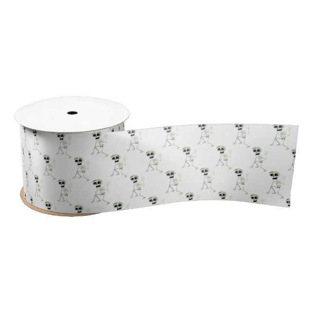 Halloween Satin Ribbon-Skeleton Ribbon (Spool)