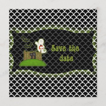 Halloween Save The Date Ghost Invite by dickens52 at Zazzle