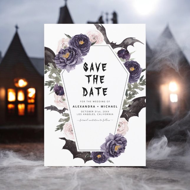 Halloween Save the Date Gothic Wedding  Invitation (Creator Uploaded)