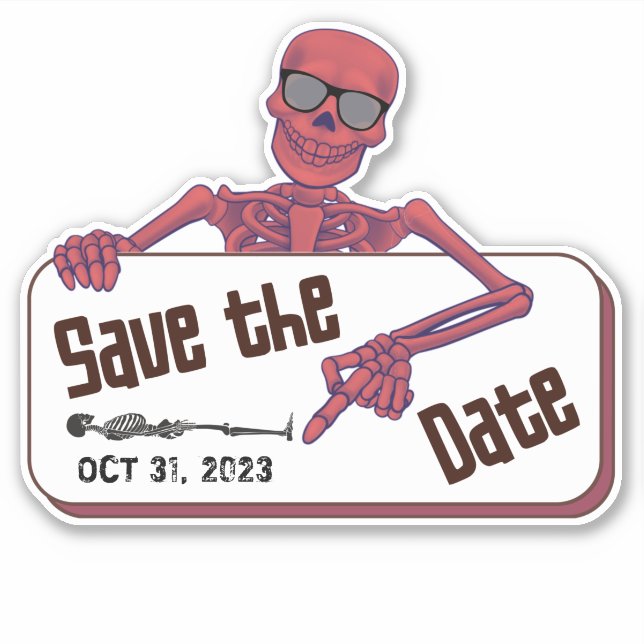 Halloween Save The Date Sticker (Front)