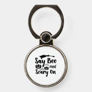 Halloween Say Boo And Scary On Birthday Phone Ring Stand