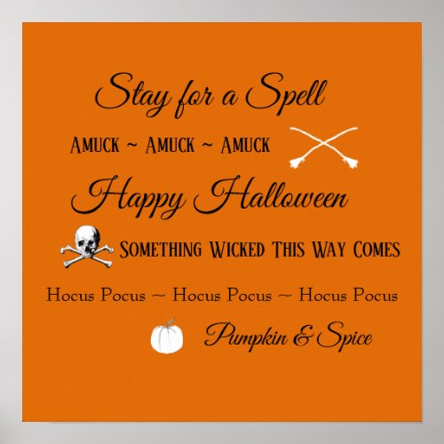 Halloween Sayings Poster