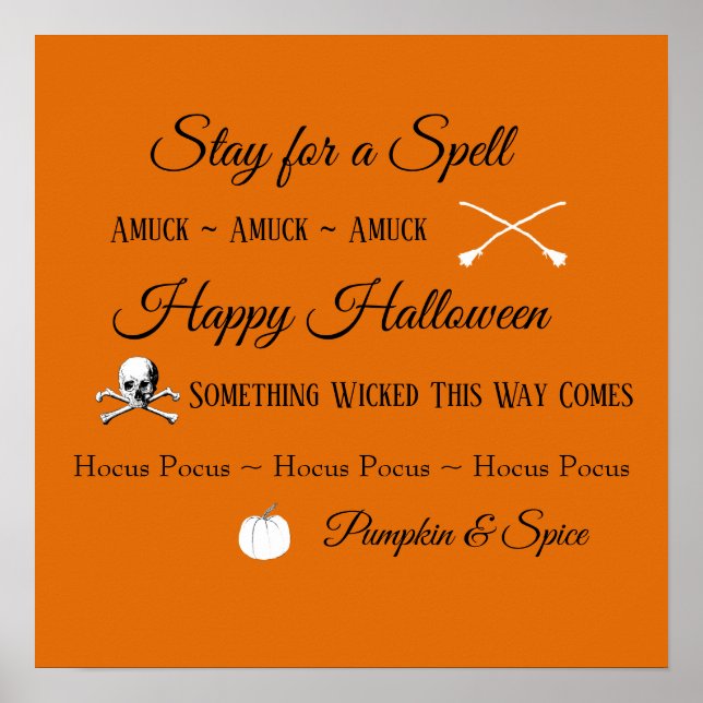 Halloween Sayings Poster (Front)