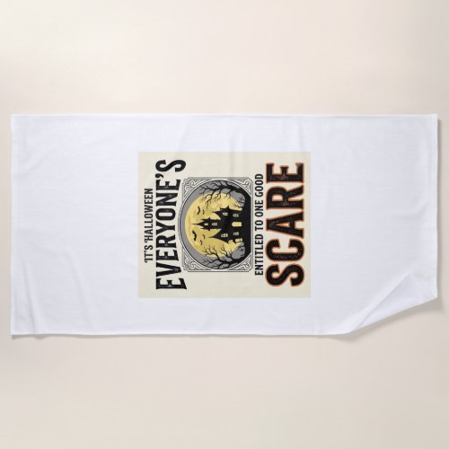 Halloween Scare Everyone Entitled Spooky Vintage_1 Beach Towel
