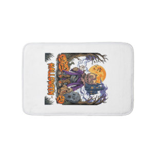 Halloween Scarecrow Candy Sack Pumpkins Haunted Ho Bath Mat