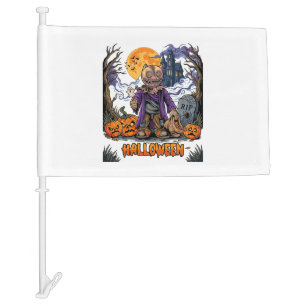 Halloween Scarecrow Candy Sack Pumpkins Haunted Ho Car Flag