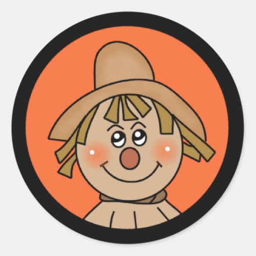 Halloween Scarecrow Classic Round Sticker