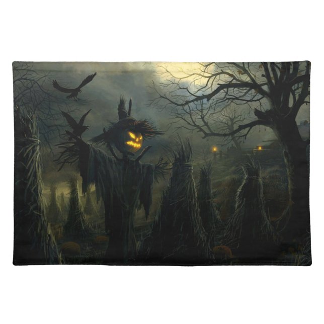 Halloween Scarecrow Cloth Placemat (Front)