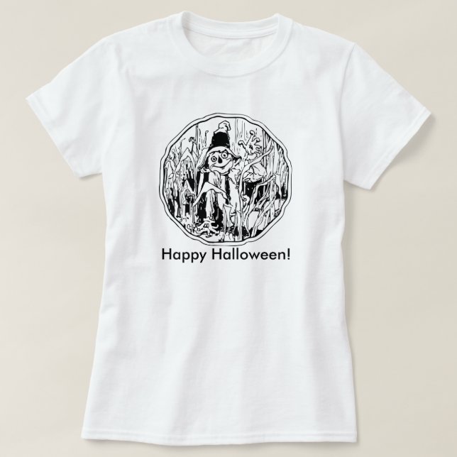 Halloween Scarecrow Halloween T-Shirt (Design Front)