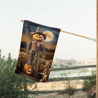 Halloween Scarecrow House Flag