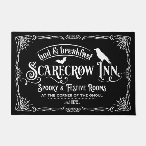Halloween Scarecrow Inn Bed and Breakfast Raven Doormat