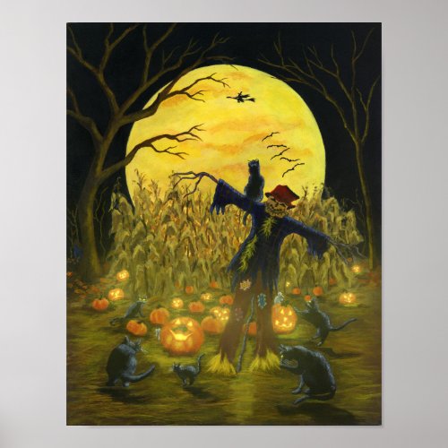 Halloween scarecrow Jacks Place poster