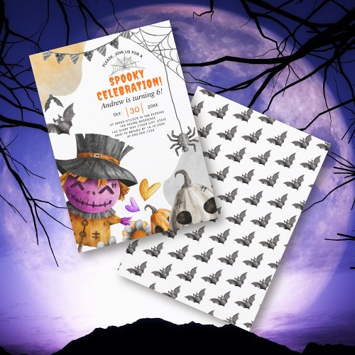 Halloween scarecrow kids birthday Invitation