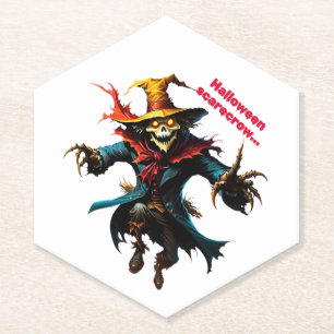 Halloween scarecrow paper coaster