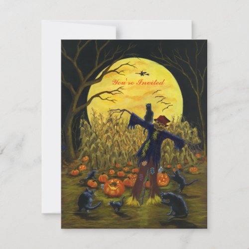 Halloween scarecrow party invitation