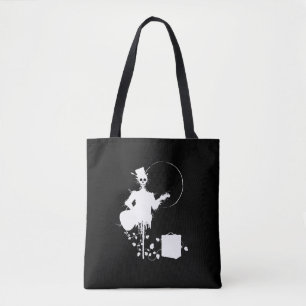Halloween Scarecrow Playing Guitar Skull Tote Bag