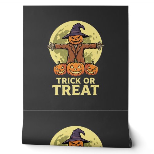 Halloween Scarecrow Pumpkin Trick or Treat Design Wallpaper