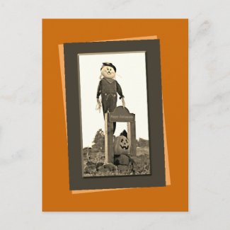 Halloween Scarecrow Sepia Template Photograph  Pos