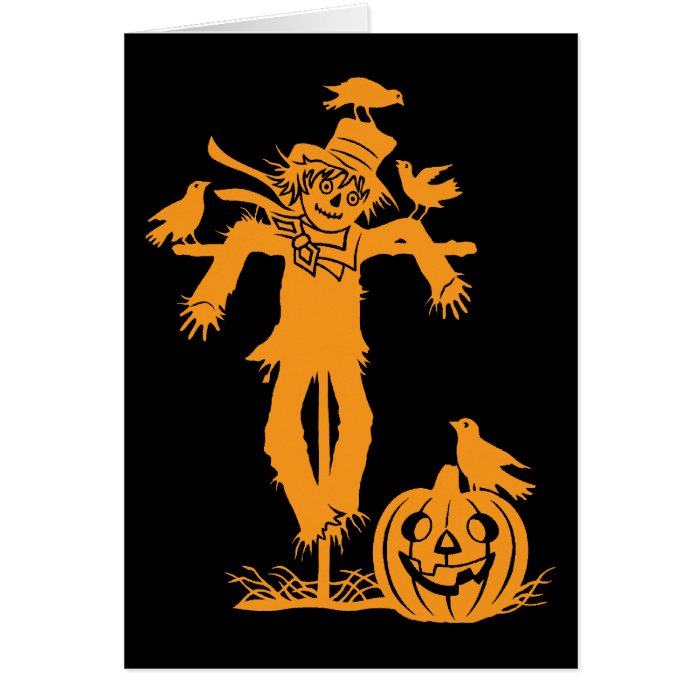 Halloween Scarecrow Silhouette Note Card