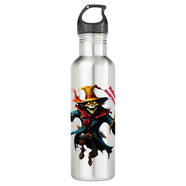 Halloween scarecrow  stainless steel water bottle (Front)