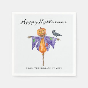 Halloween Scarecrow with Pumpkin Napkins