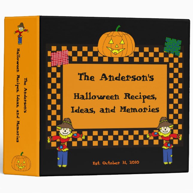 Halloween Scarecrows and Pumpkins Recipe/Ideas/Pho Binder (Front/Spine)