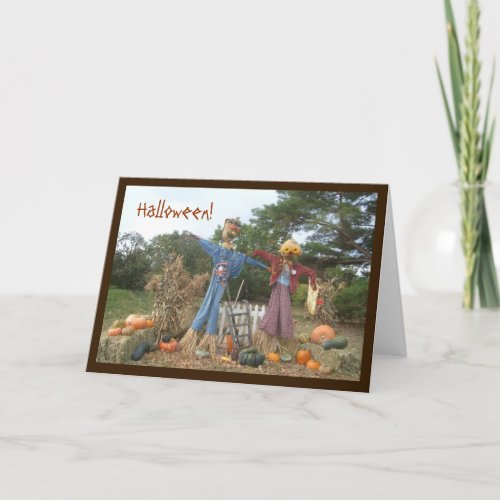 Halloween Scarecrows Greeting Card