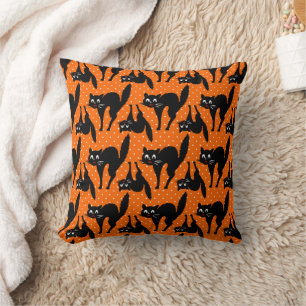 Halloween Scaredy Cat Throw Pillow